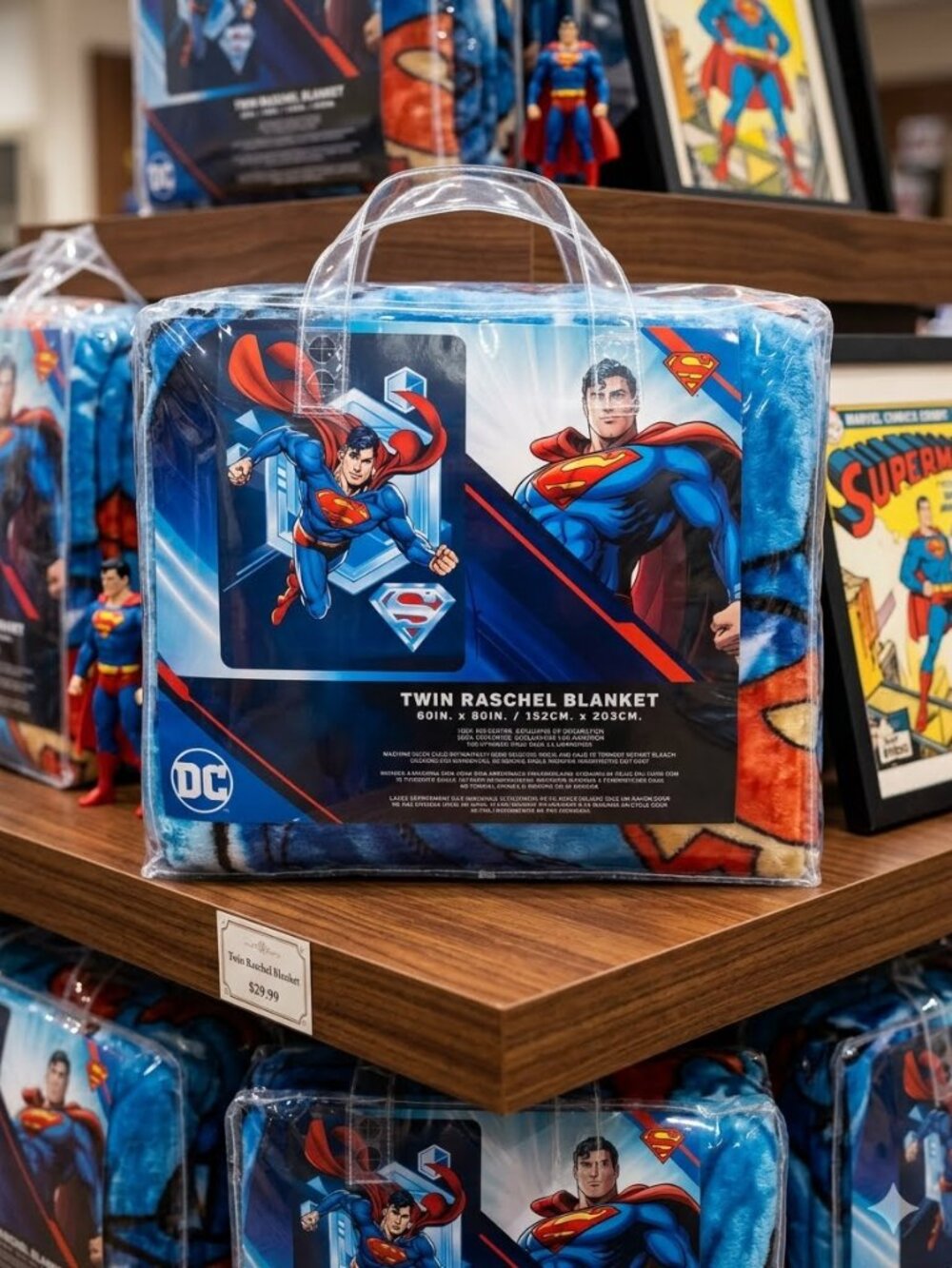 NWT DC Comics Superman Twin Size Raschel Blanket Northwest